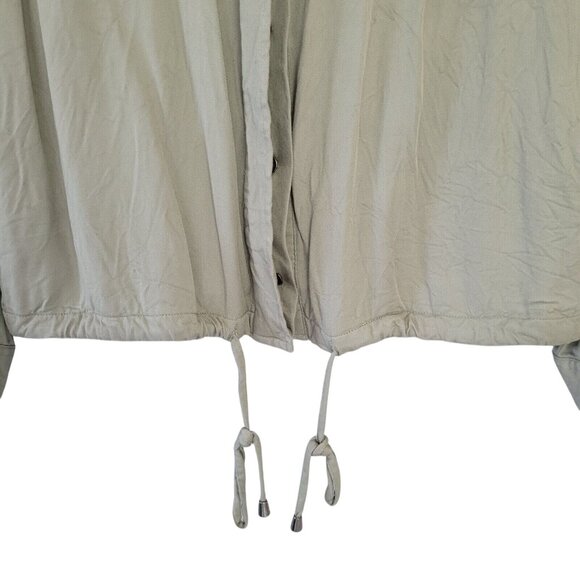 Kensie Jeans Soft Utility Jacket Shacket Womens Size M Green Adjustable Waist - Picture 4 of 8